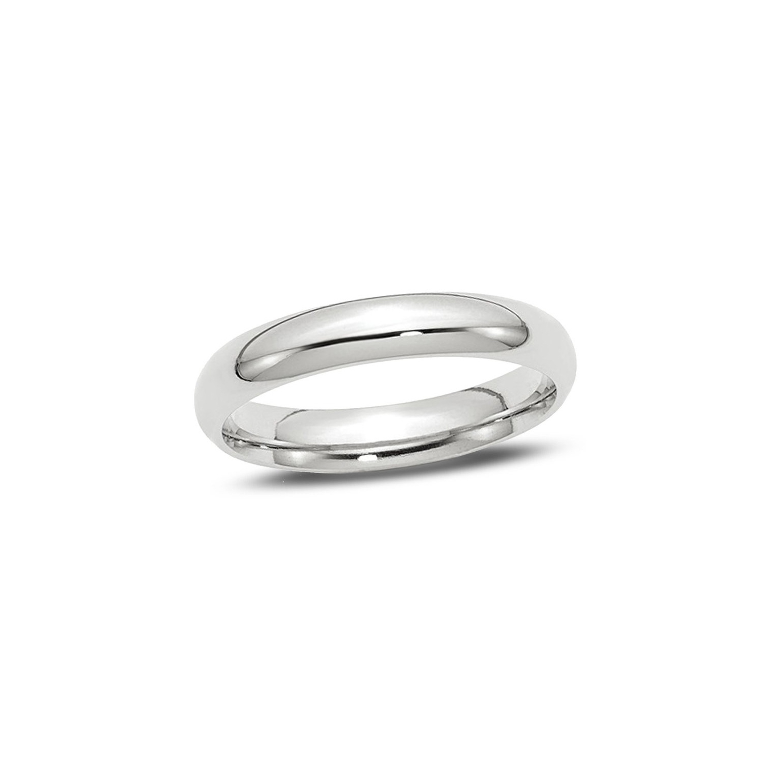 Ladies or Mens 14K White Gold 4mm Comfort Fit Wedding Band Ring