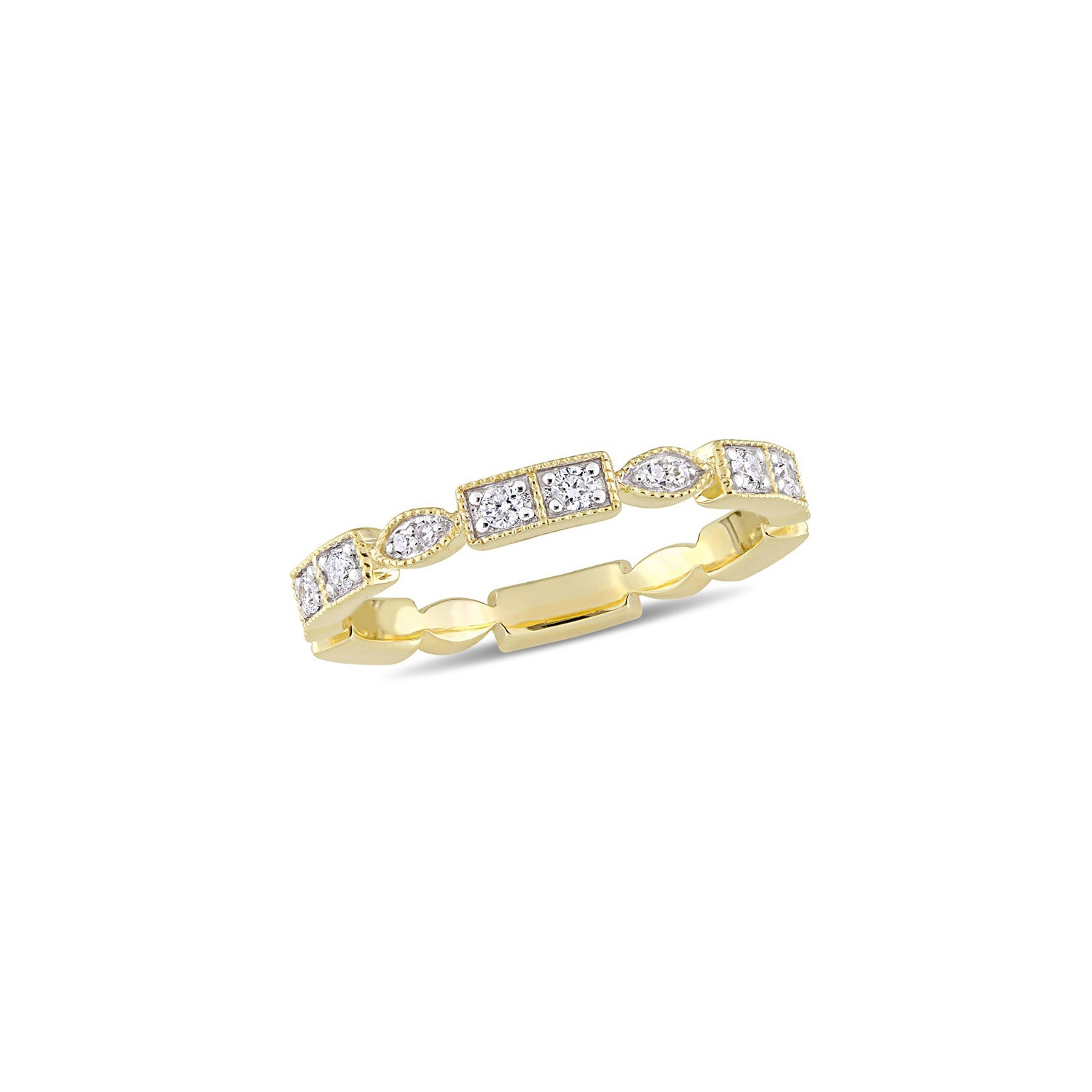 1/3 Carat Pave Diamond Wedding Band Ring in 10K Yellow Gold
