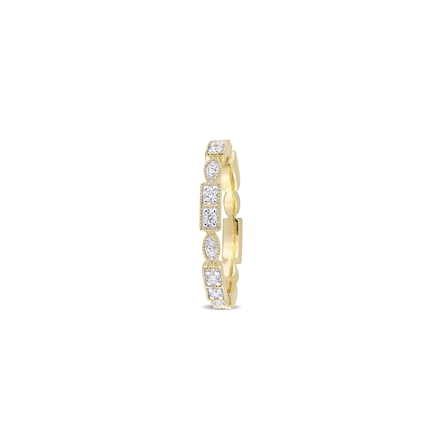 1/3 Carat Pave Diamond Wedding Band Ring in 10K Yellow Gold