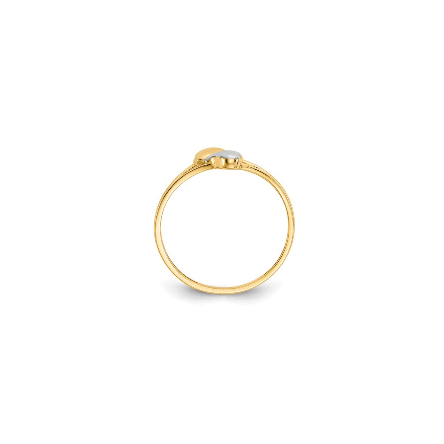 14K Yellow and White Gold Double Heart Promise Ring