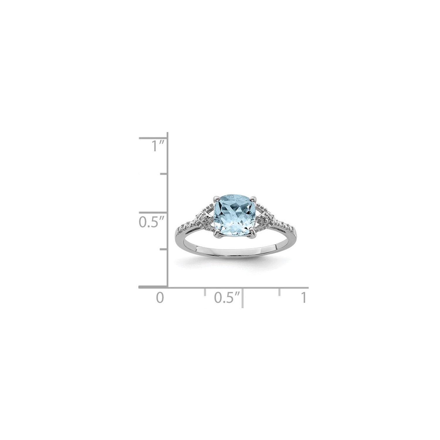 1.00 Carat Aquamarine Ring in Sterling Silver