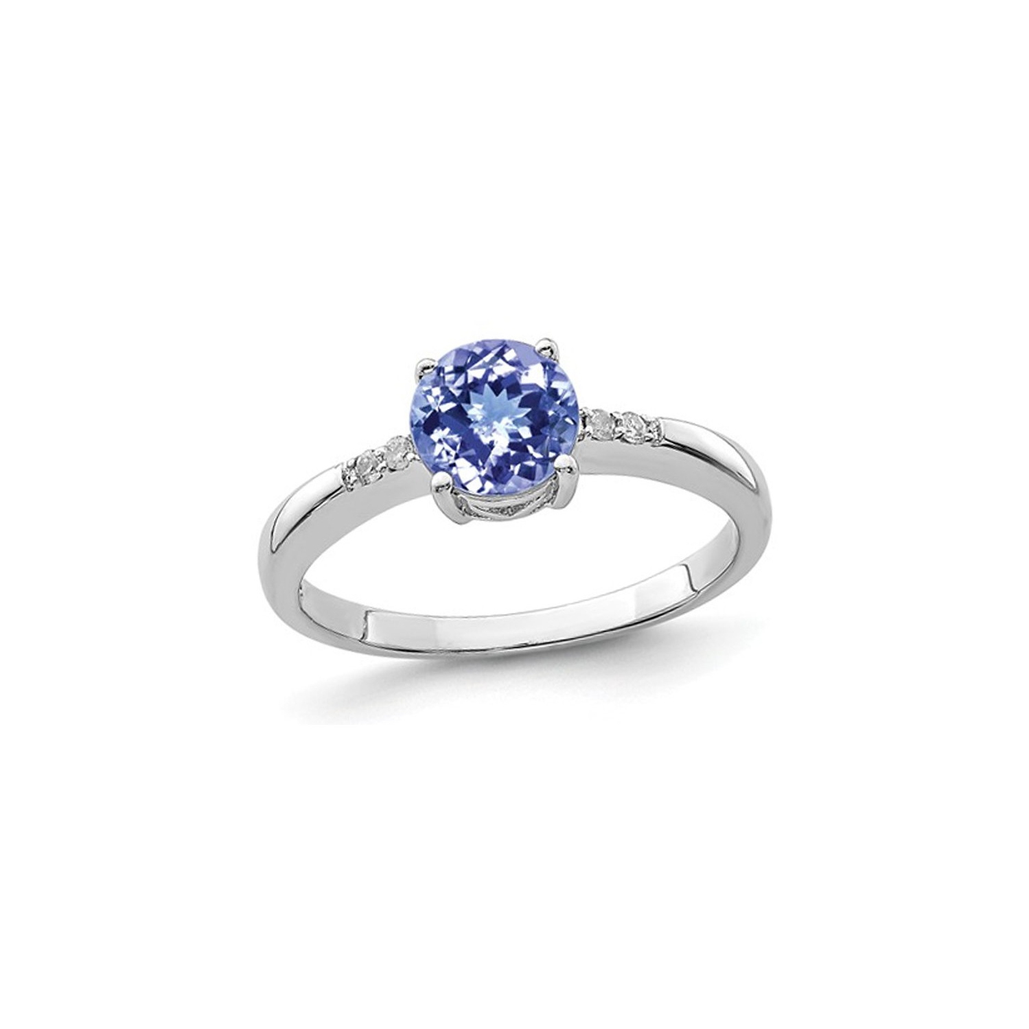 1.00 Carat Tanzanite Solitaire Ring in Sterling Silver