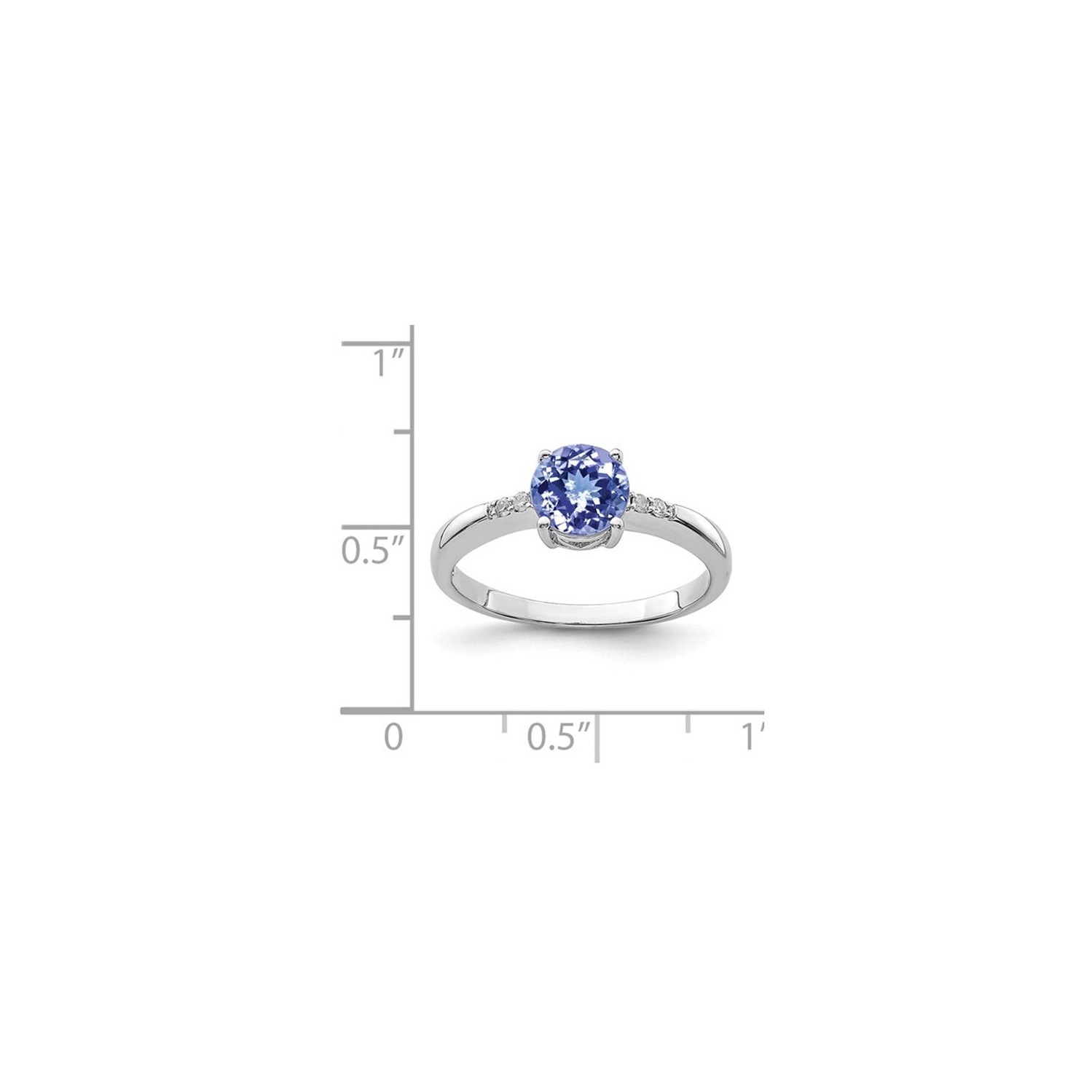 1.00 Carat Tanzanite Solitaire Ring in Sterling Silver