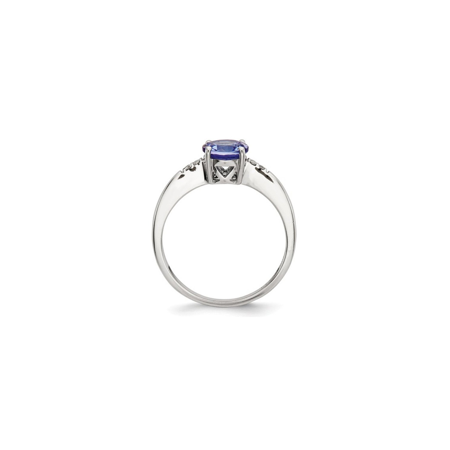 1.00 Carat Tanzanite Solitaire Ring in Sterling Silver