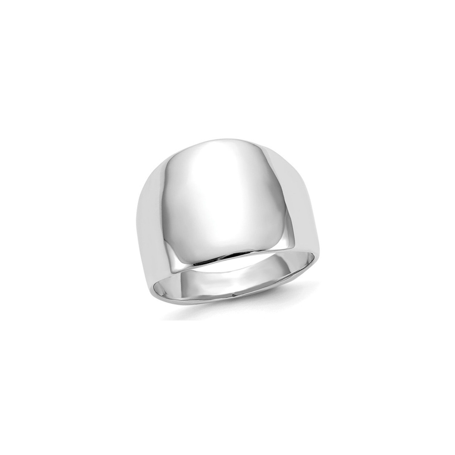 14K White Gold Polished Domed Cocktail Ring