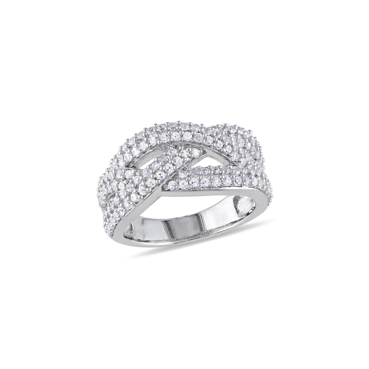 1 1/4 Carat Lab-Created White Sapphire Braided Ring In Sterling Silver