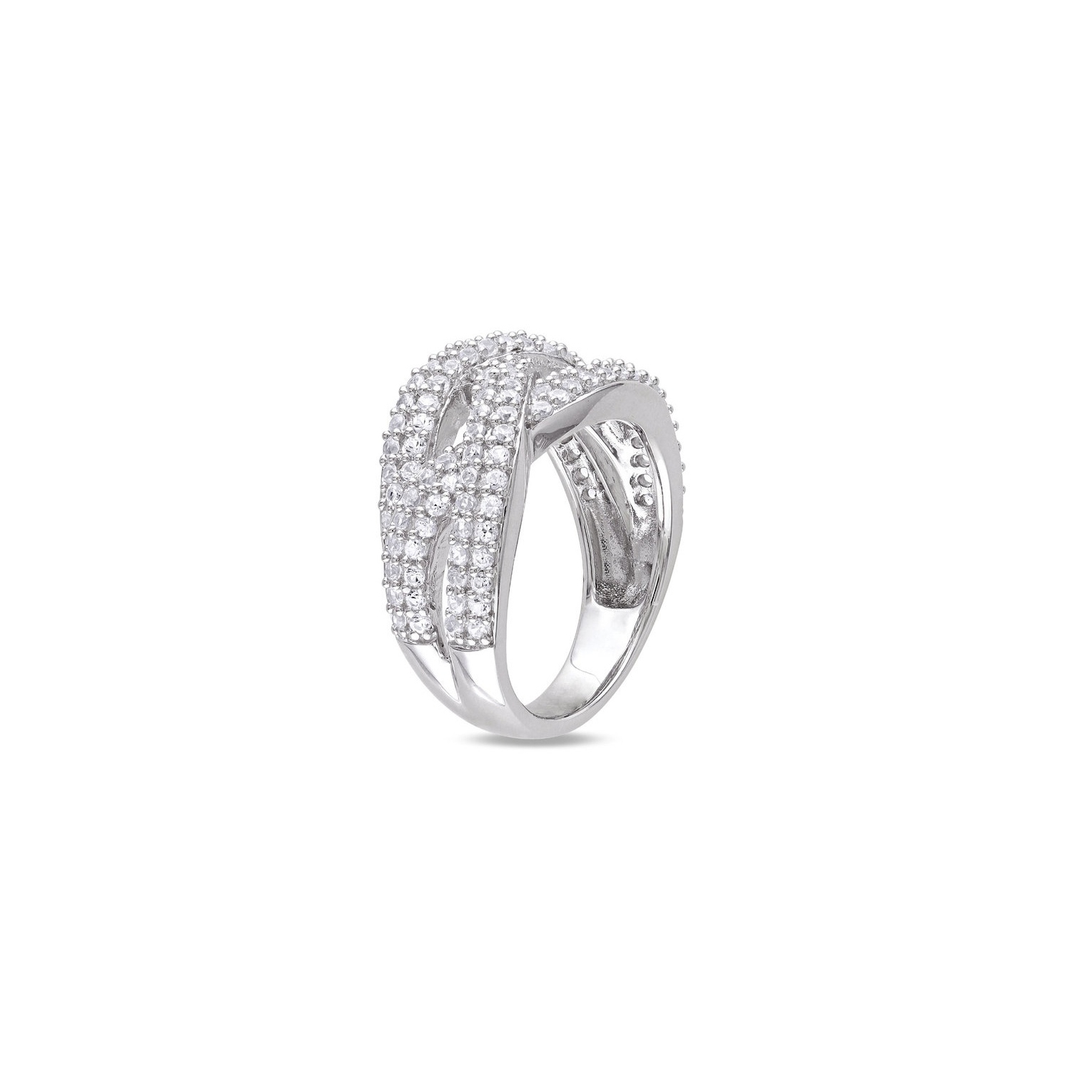1 1/4 Carat Lab-Created White Sapphire Braided Ring In Sterling Silver