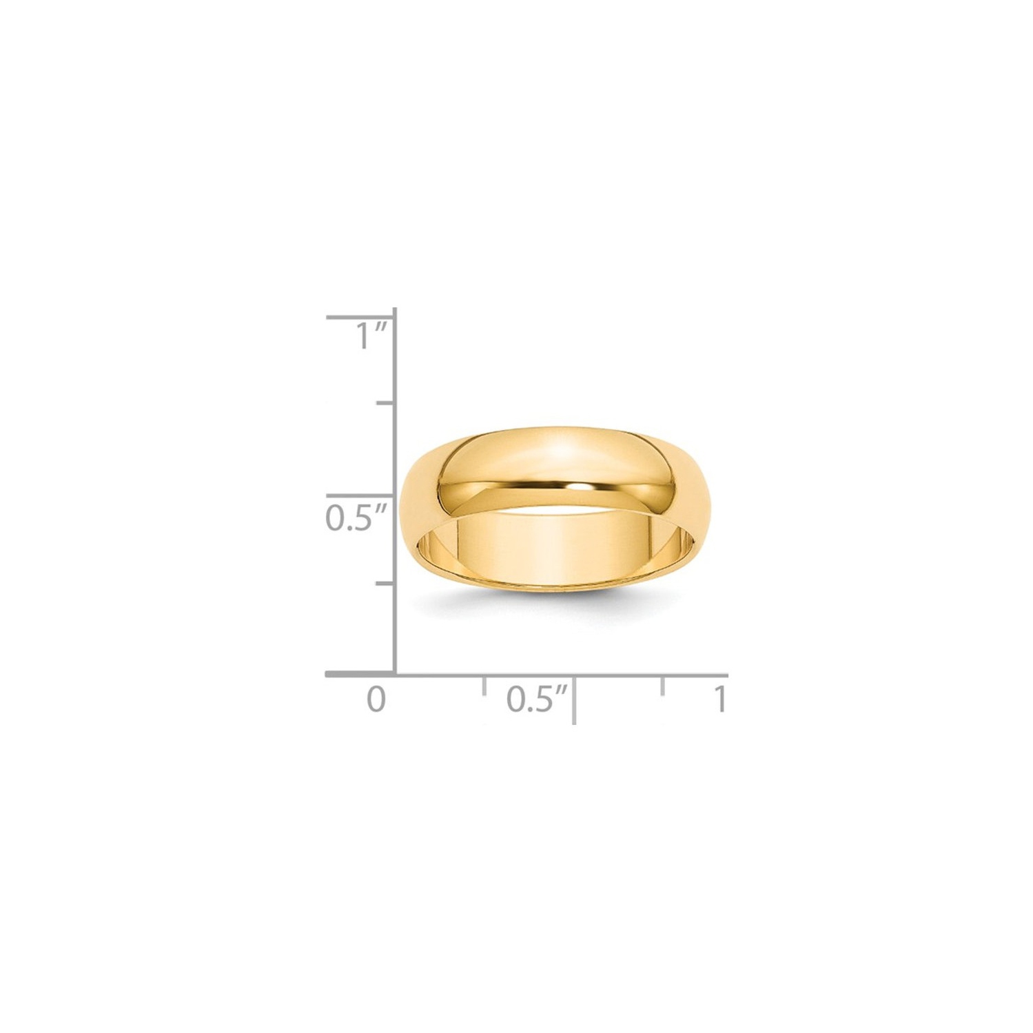 Mens or Ladies 14K Yellow Gold 6mm Wedding Band Ring