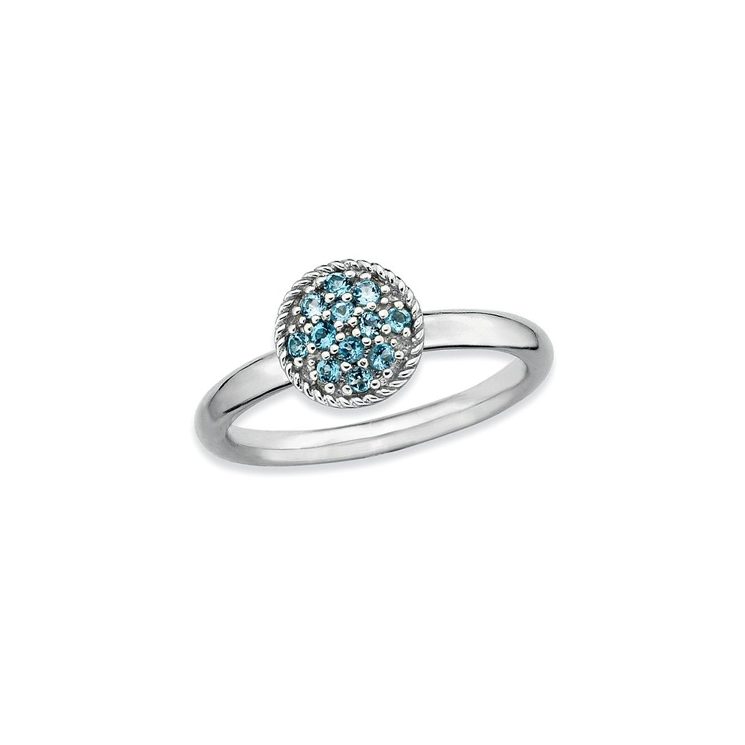 1/5 Carat Swiss Blue Topaz Cluster Ring in Sterling Silver