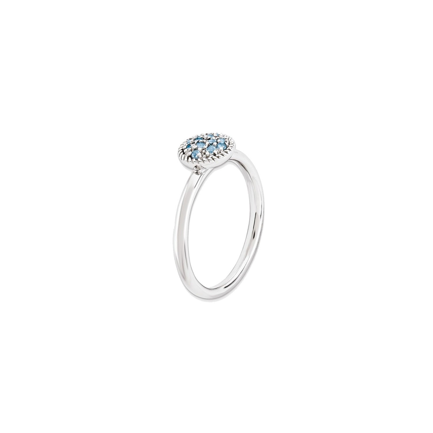 1/5 Carat Swiss Blue Topaz Cluster Ring in Sterling Silver