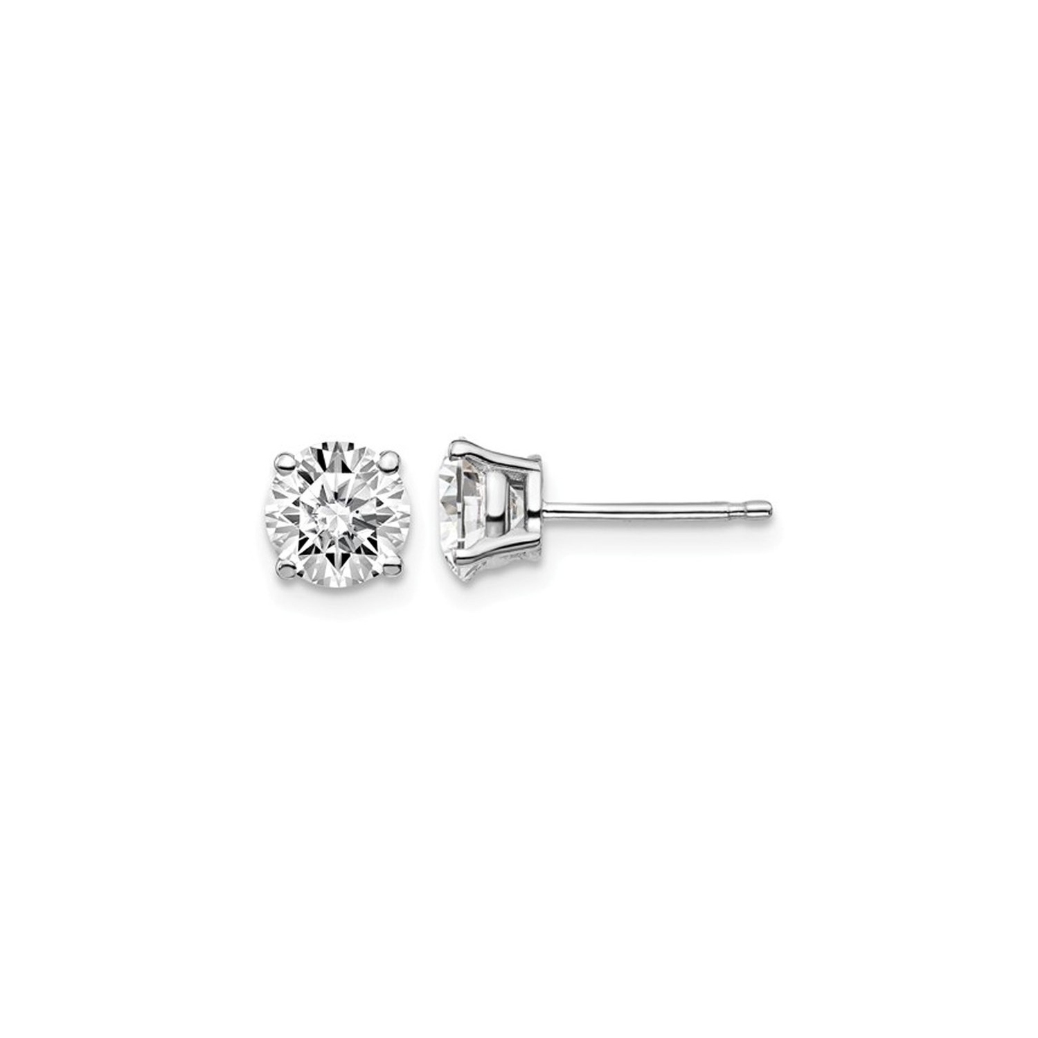 1.50 Carat Lab-Grown Diamond Solitaire Stud Earrings in 14K White Gold