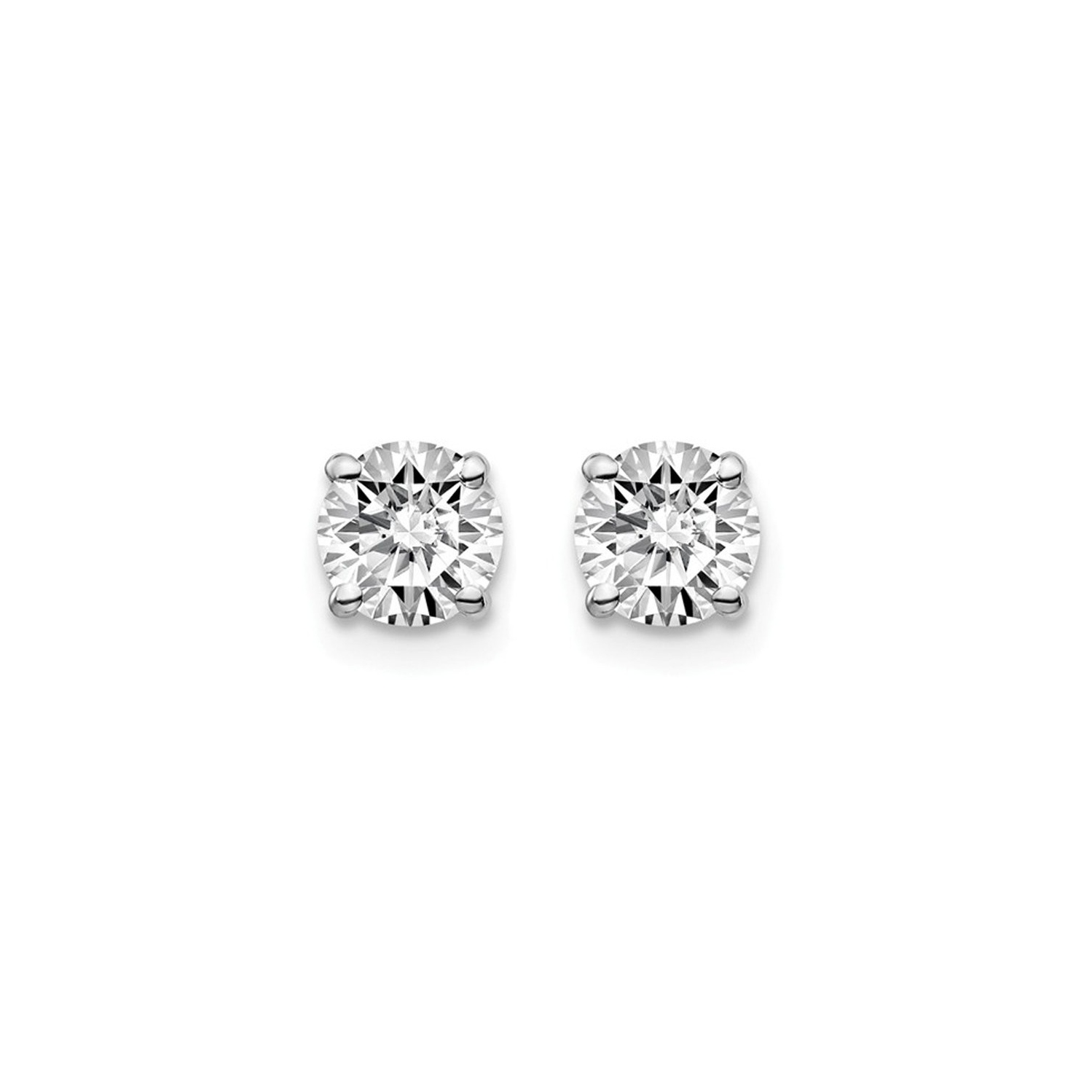 1.50 Carat Lab-Grown Diamond Solitaire Stud Earrings in 14K White Gold