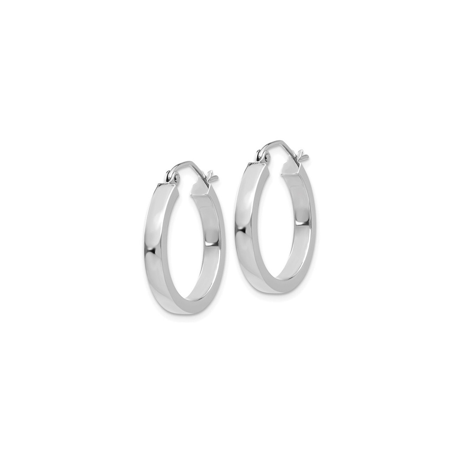 14K White Gold Hoop Earrings 20mm