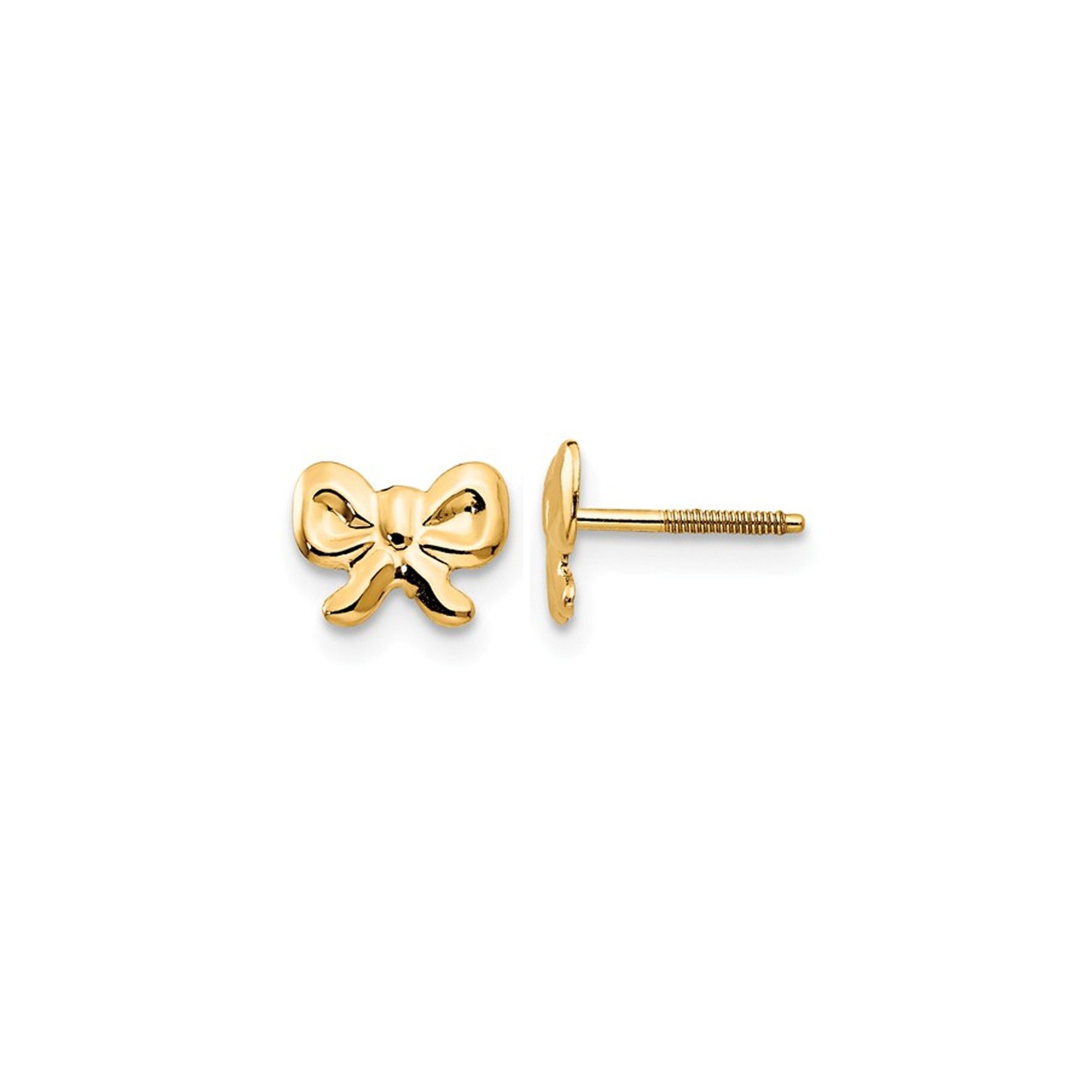 Boucles d'oreilles pour bébé en or jaune 14k avec des vis