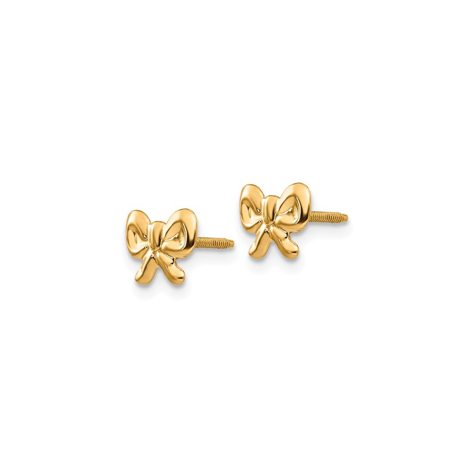 Boucles d'oreilles pour bébé en or jaune 14k avec des vis