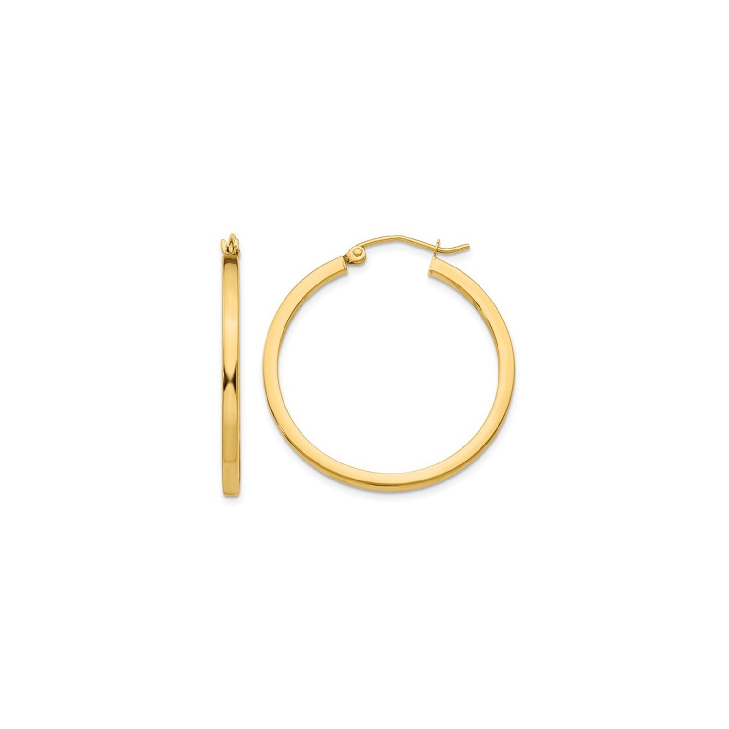 Medium Hoop Earrings in 14K Yellow Gold 1 Inch