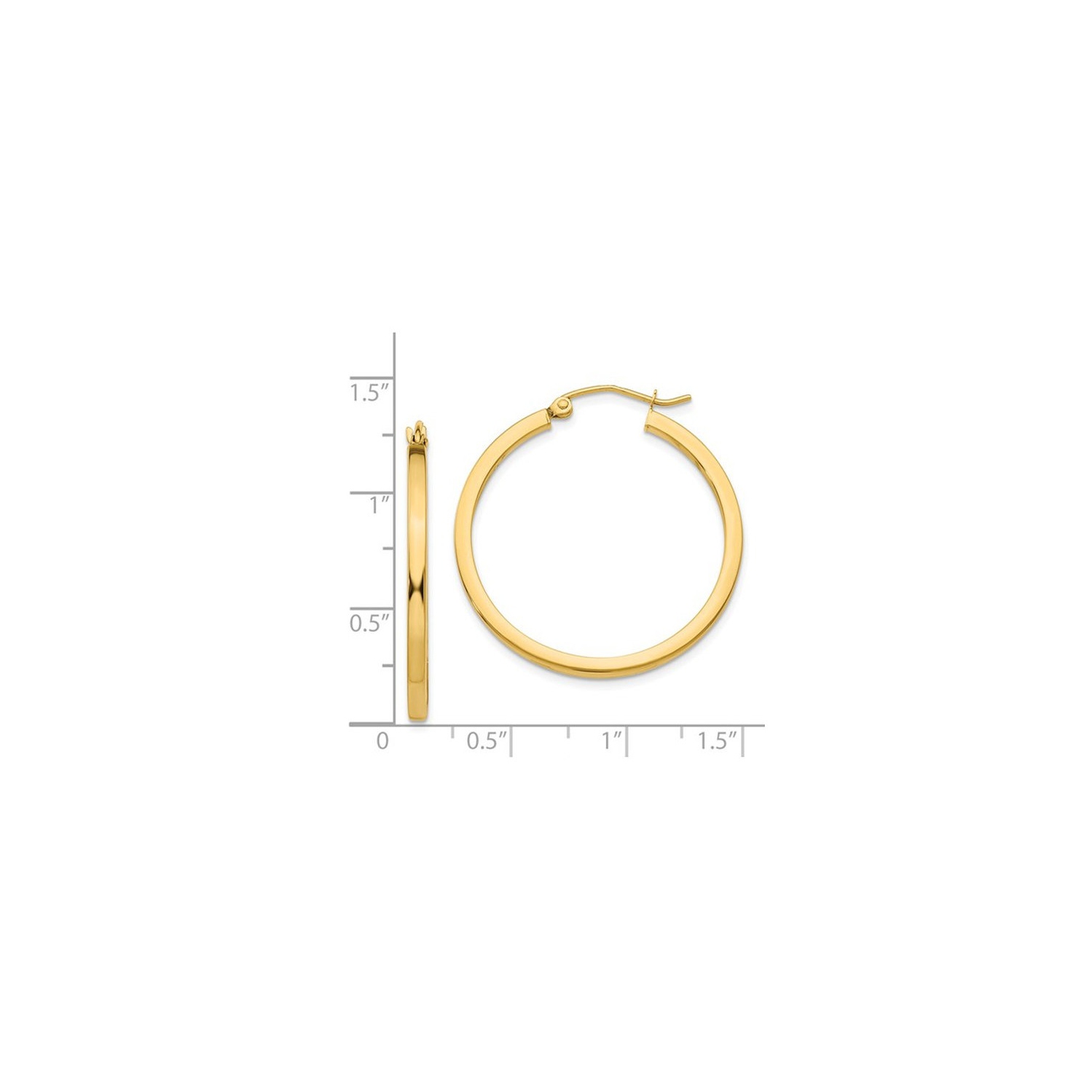 Medium Hoop Earrings in 14K Yellow Gold 1 Inch
