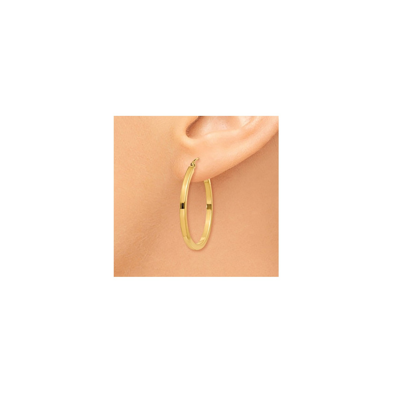 Medium Hoop Earrings in 14K Yellow Gold 1 Inch