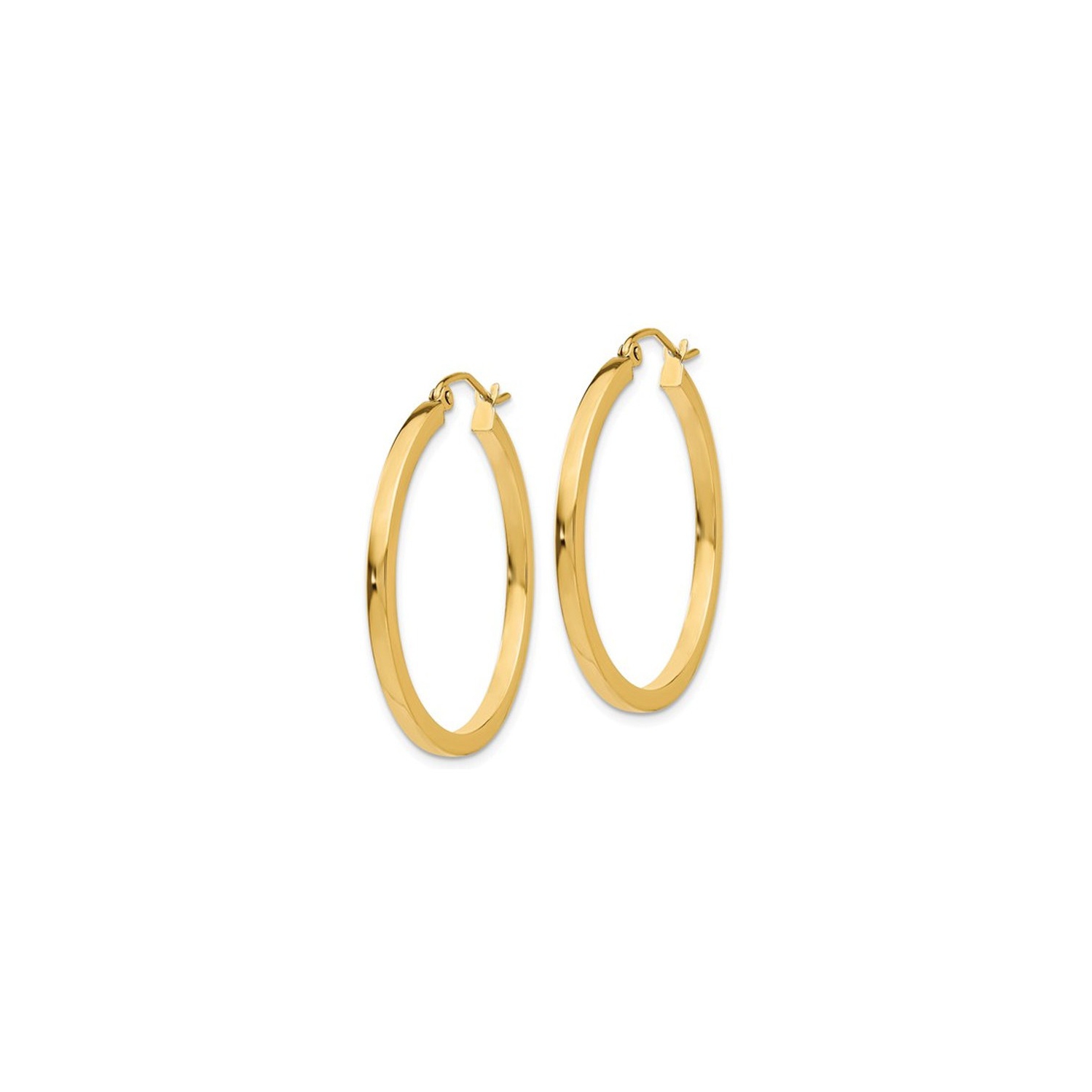 Medium Hoop Earrings in 14K Yellow Gold 1 Inch