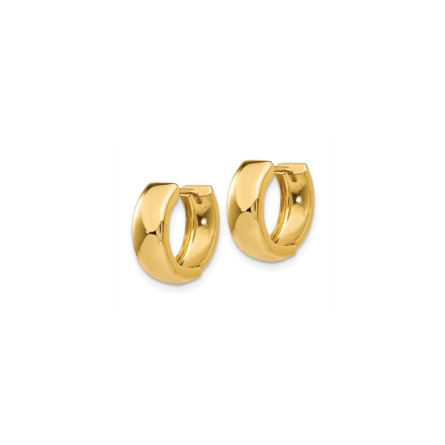 14K Yellow Gold Hinged Huggie Hoop Earrings