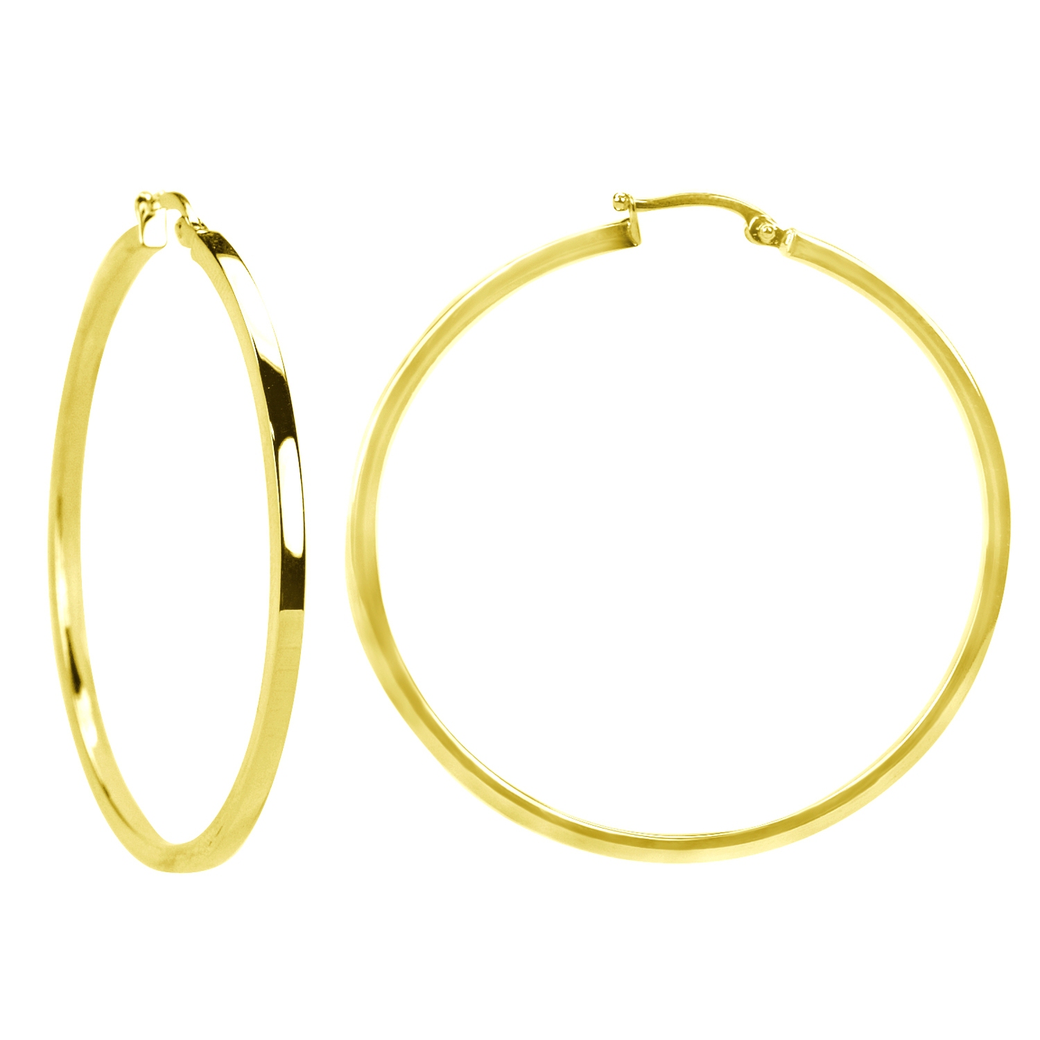 14K Yellow Gold Large Hoop Earrings
