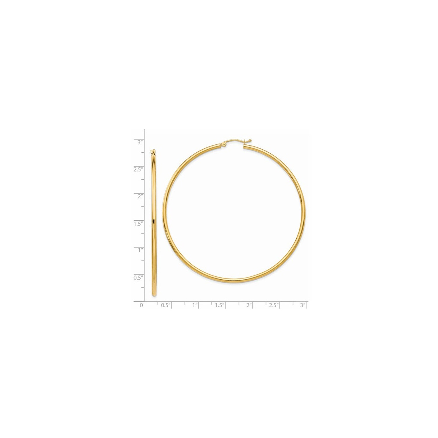 14K Yellow Gold Large Hoop Earrings