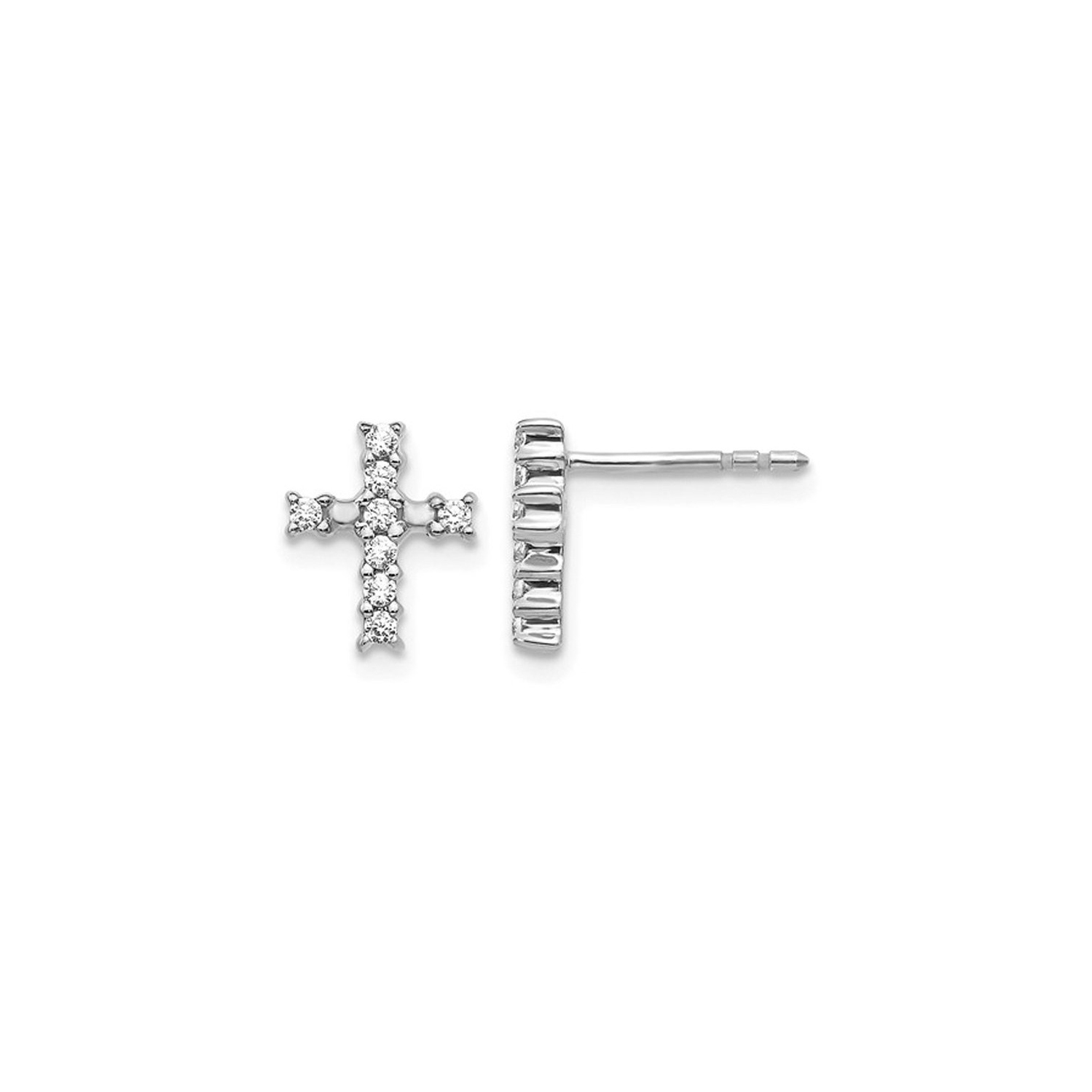 1/5 Carat Lab Grown Diamond Cross Earrings in 14K White Gold