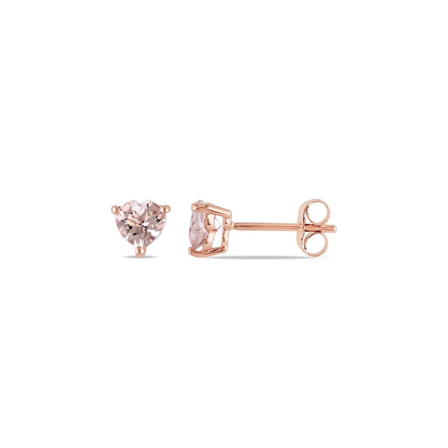 Boucles d'oreilles Solitaire Solitaire Morganite 1,00 carat à 10k Rose Rose Gold