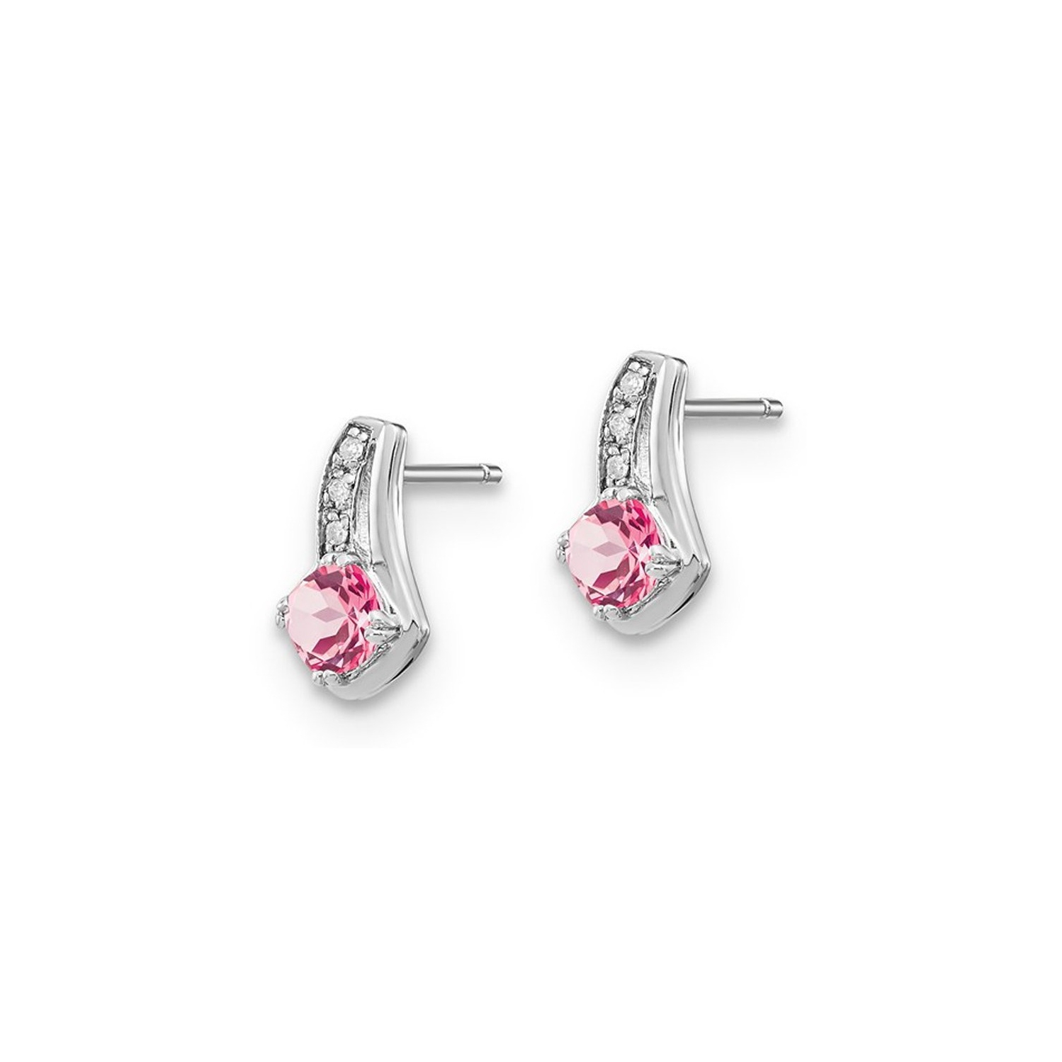 4/5 Carat lab Created Pink Sapphire Earrings in Sterling Silver