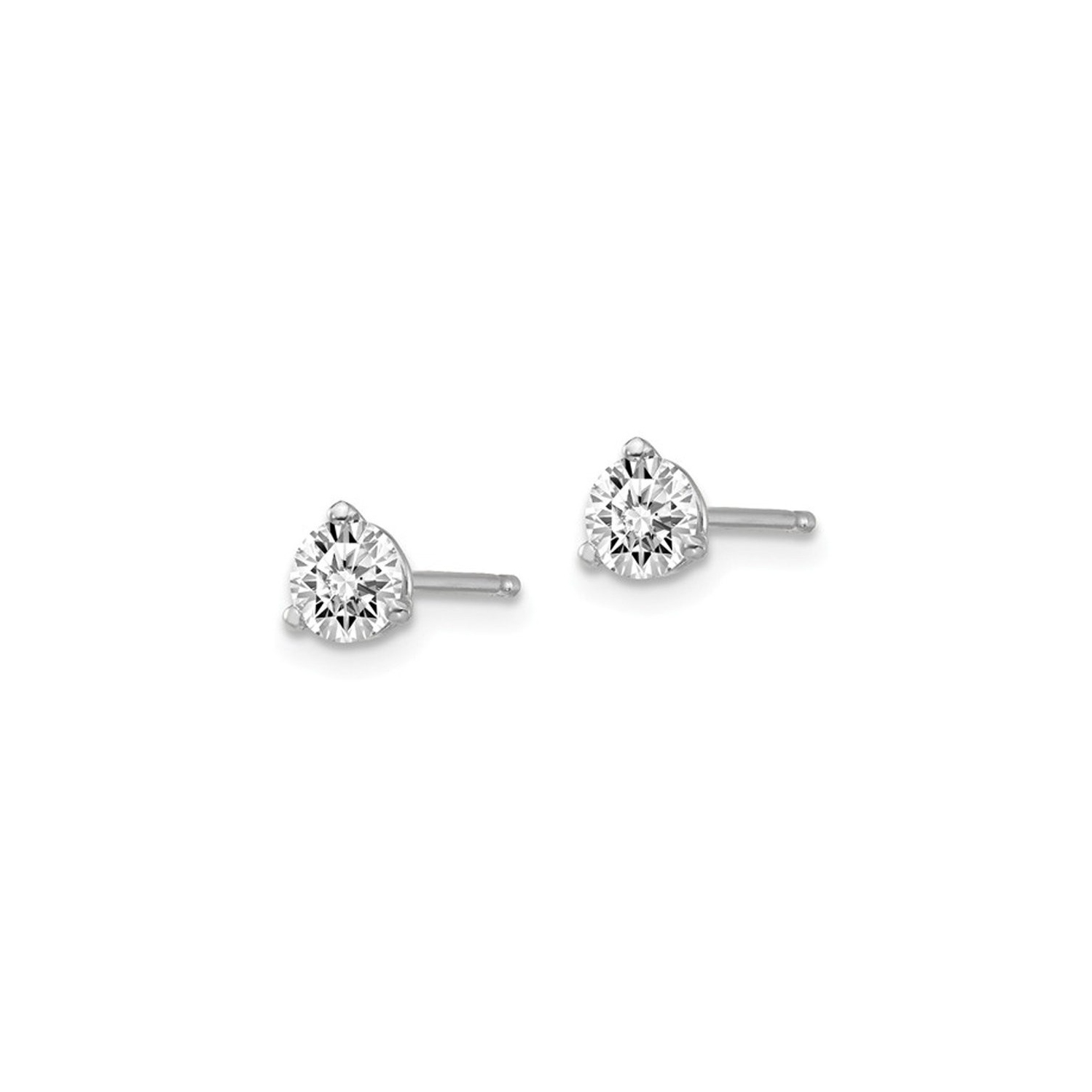 1/2 Carat Lab Grown Diamond Solitaire Stud Earrings in 14K White Gold 3-Prong
