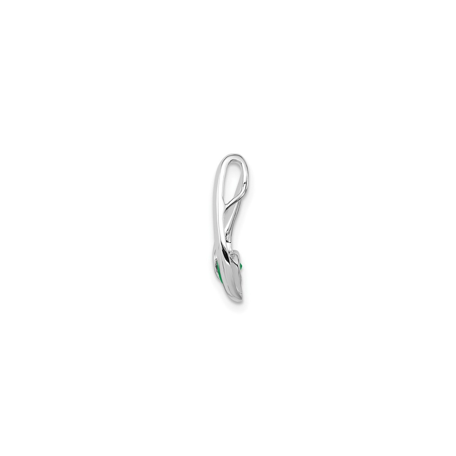 1/4 Carat Natural Emerald Pendant Necklace in 14K White Gold with Chain