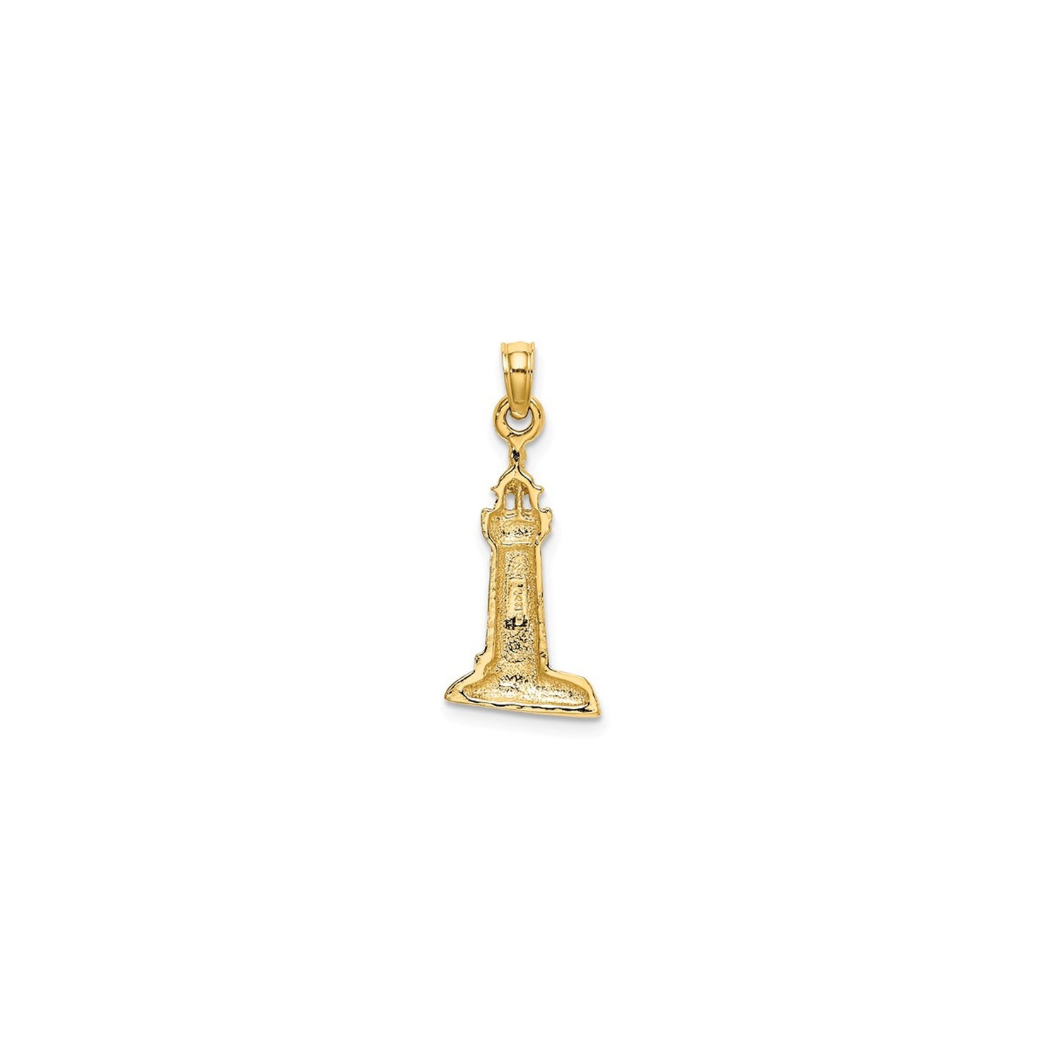 Breloque en forme de phare en or jaune 14 ct avec chaîne