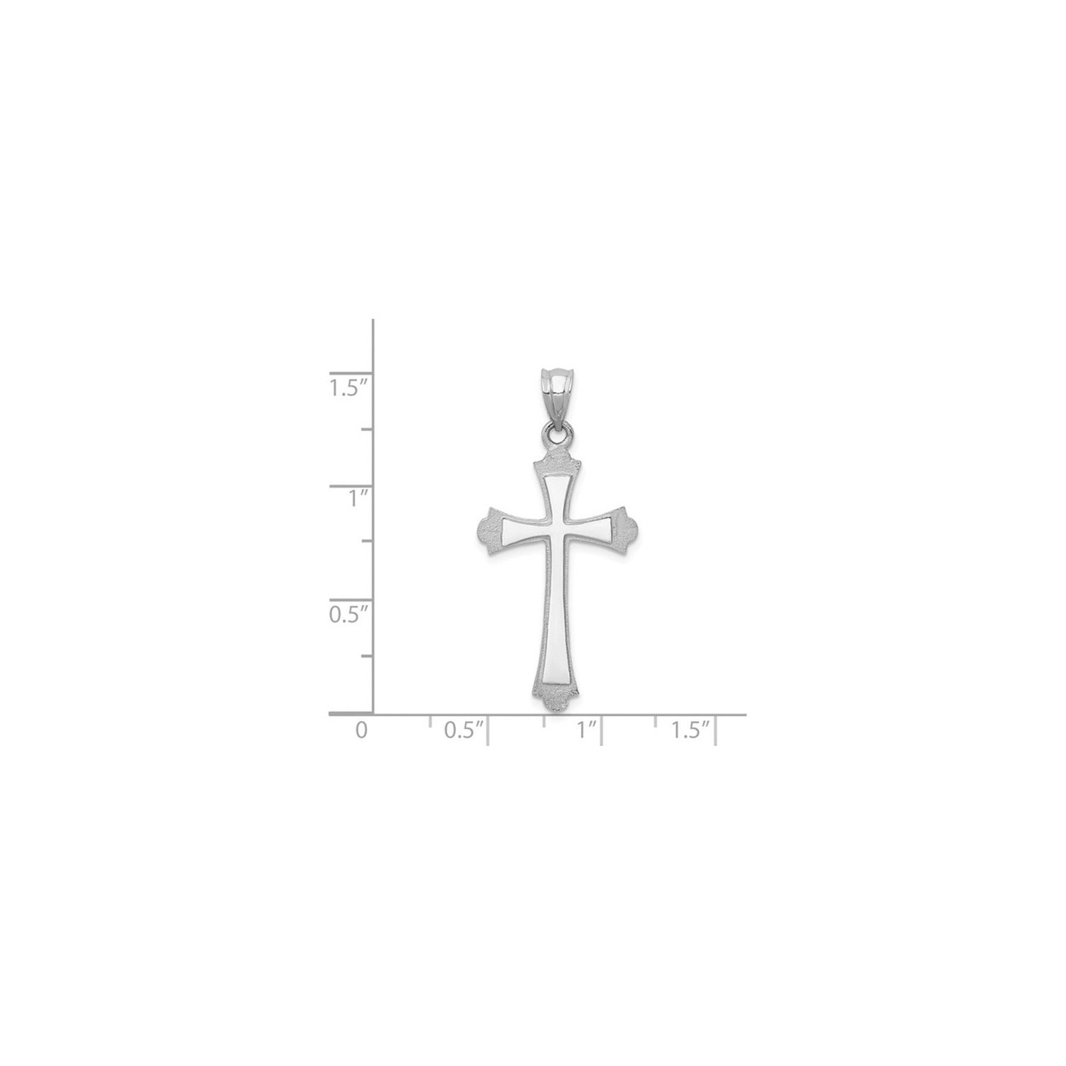 14K White Gold Cross Pendant Necklace with Chain