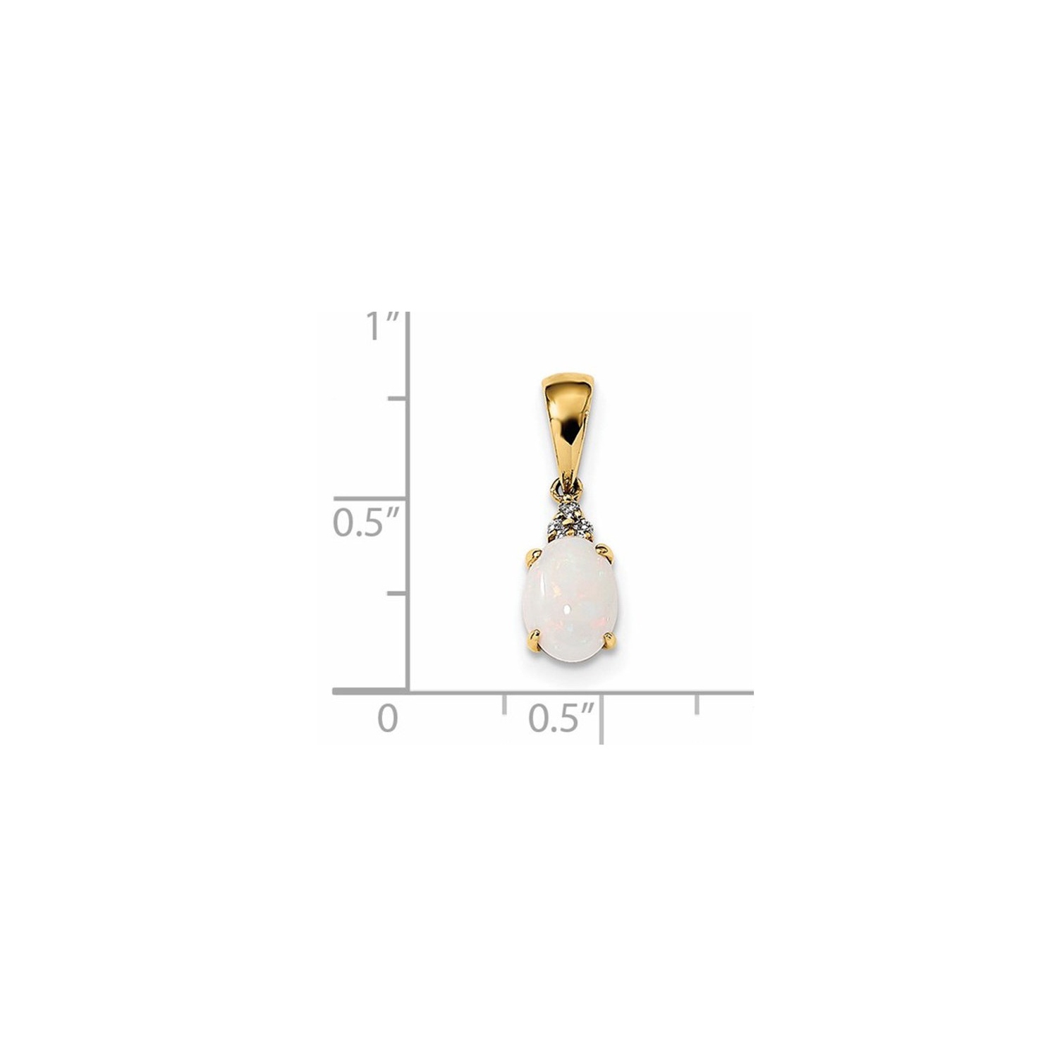Collier à pendentif en or jaune 14 ct avec chaîne et opale 3/4 ct