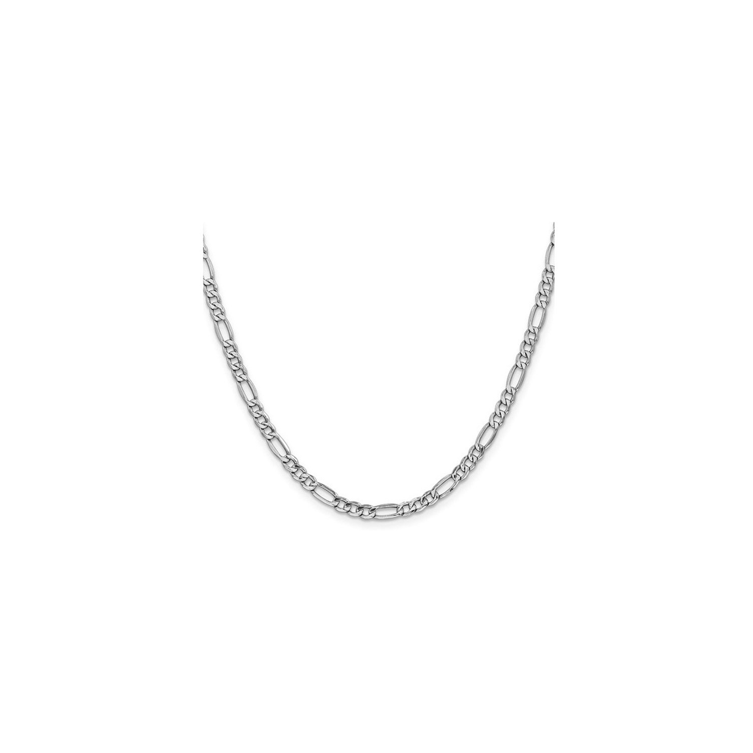 14K White Gold Figaro Chain Necklace 18 Inches