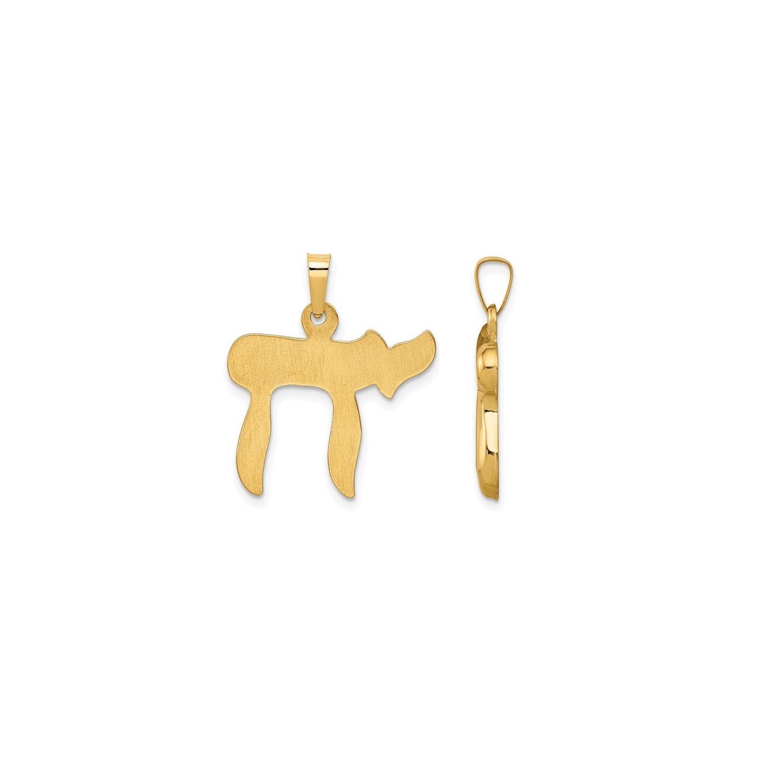 14K Yellow Gold Chai Pendant Necklace with Chain