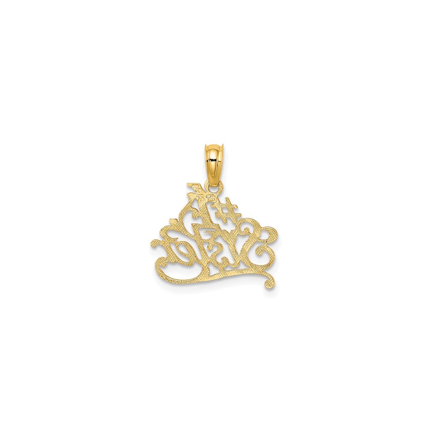 14K Yellow Gold #1 SISTER Charm Pendant Necklace with Chain