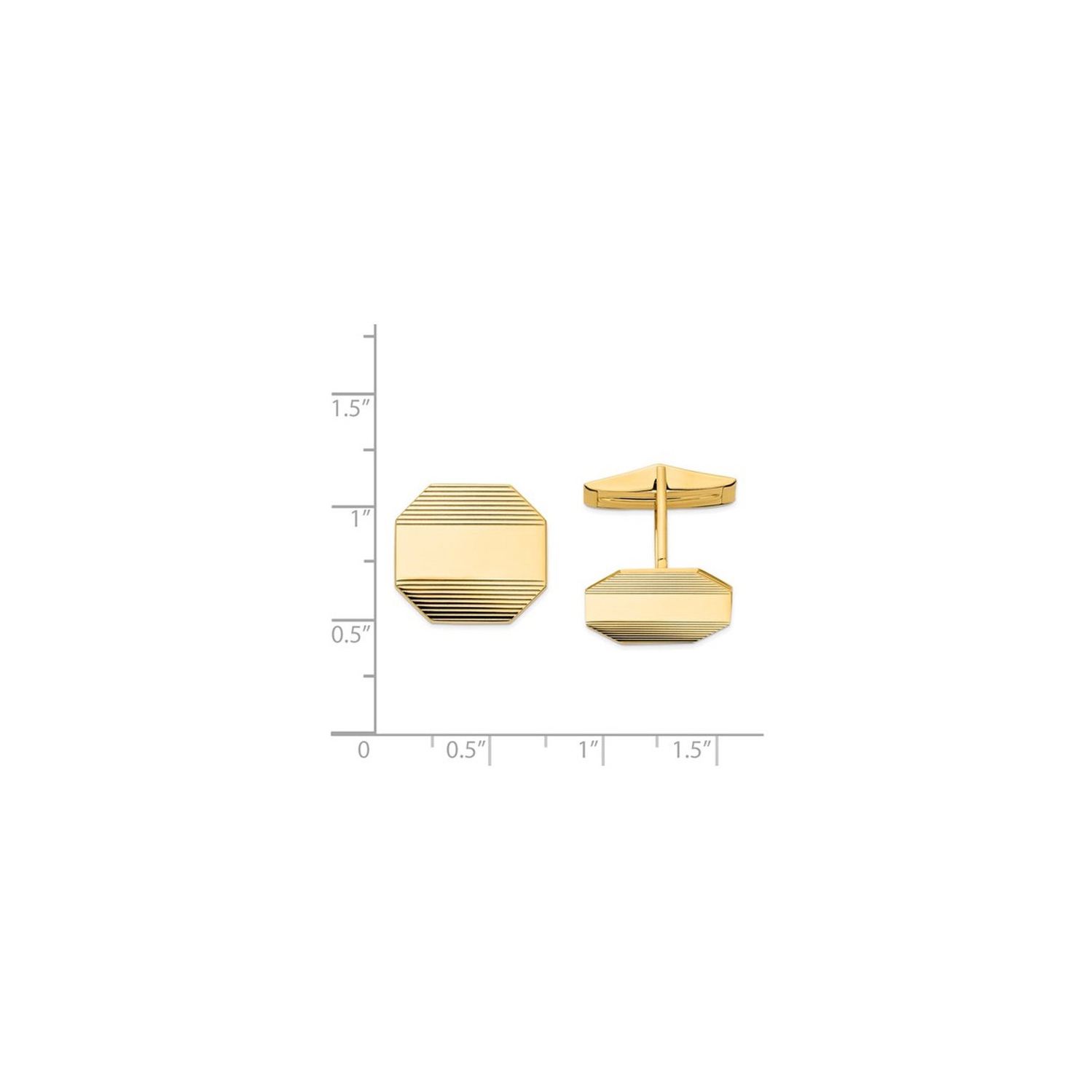 Mens Cuff Links in 14K Yellow Gold