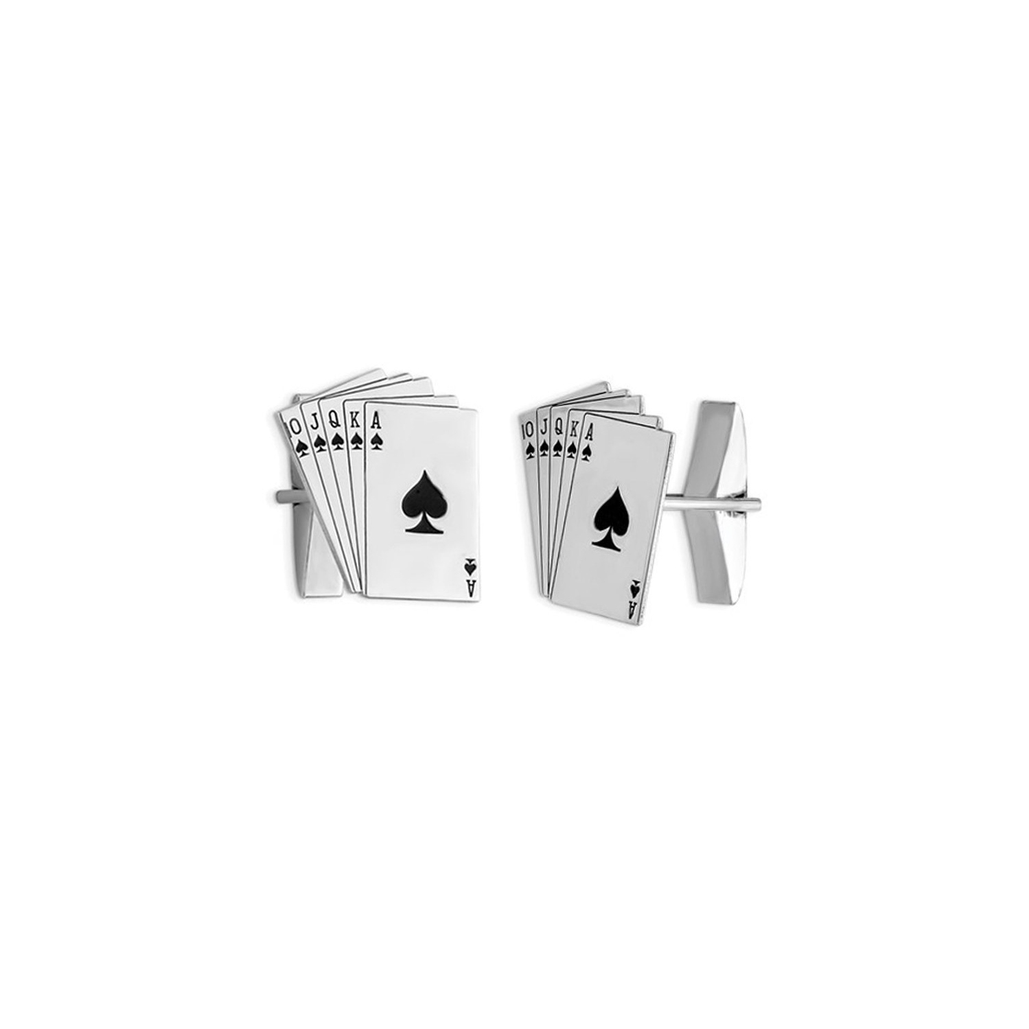 Sterling Silver Mens Royal Flush Cuffs