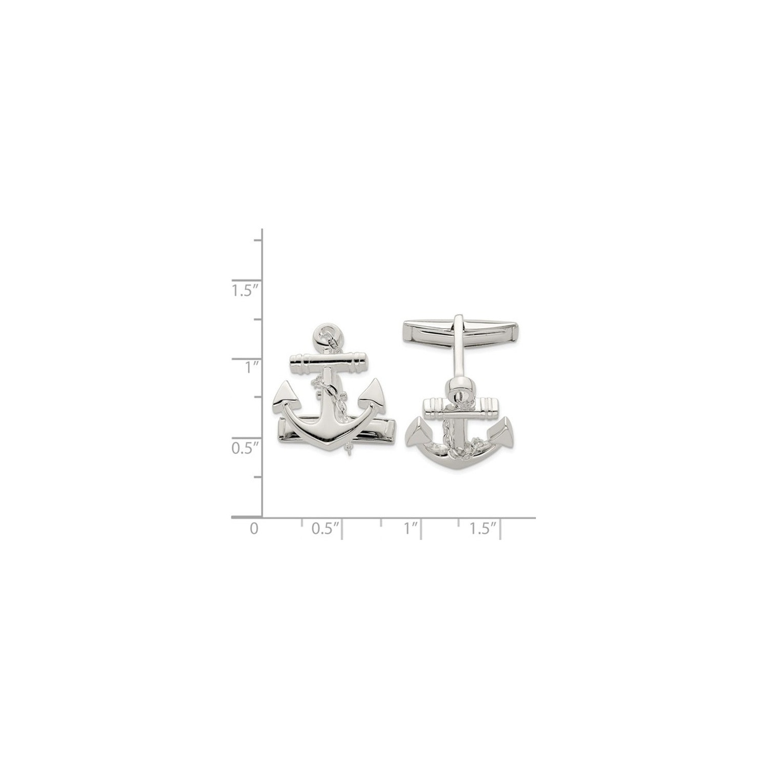 Ancre avec maillons à chaînons en argent sterling