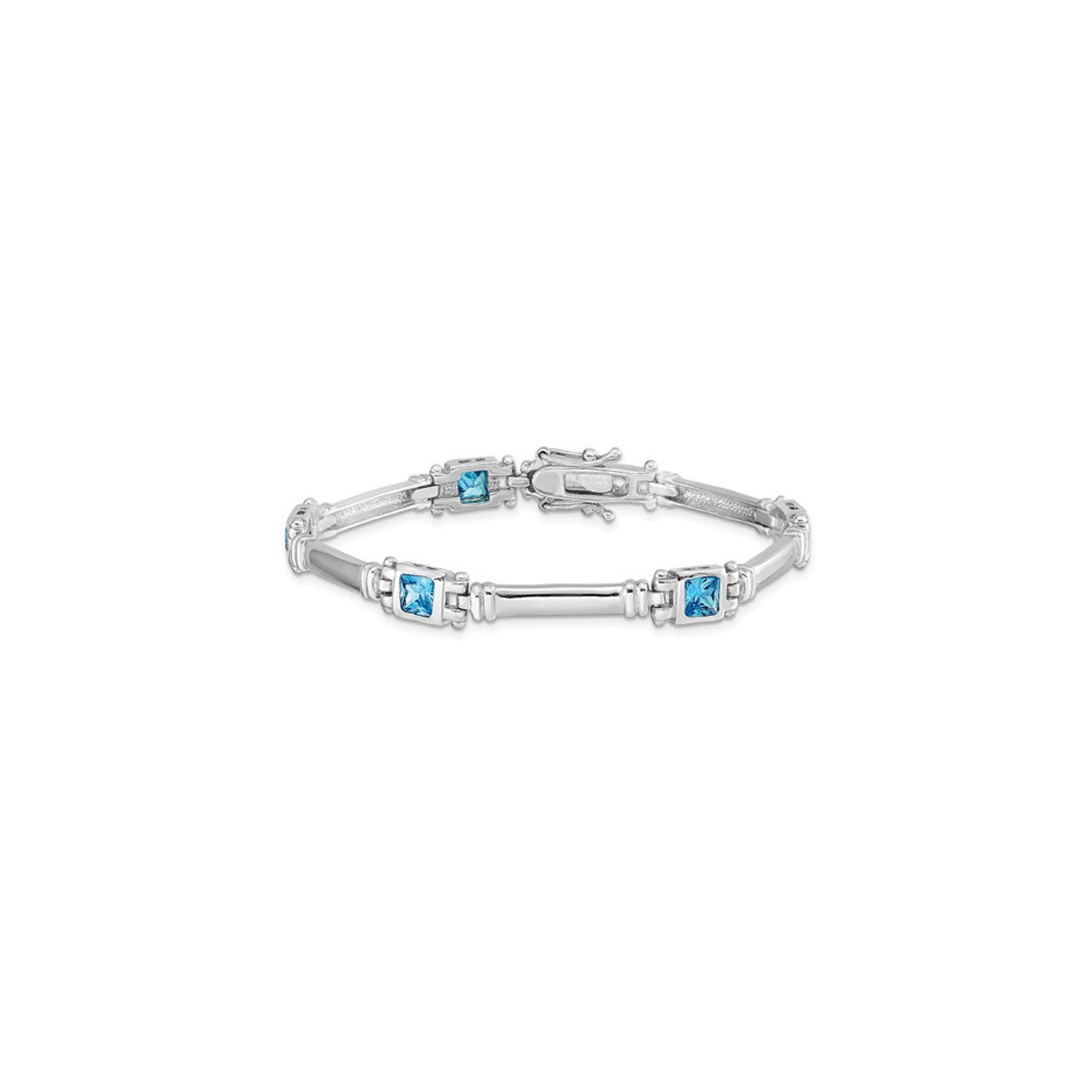 Bracelet en argent sterling avec topaze bleue suisse 2.50 ct