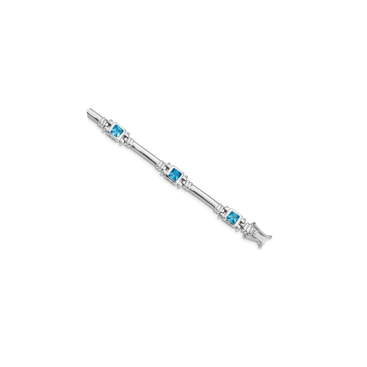 Bracelet en argent sterling avec topaze bleue suisse 2.50 ct