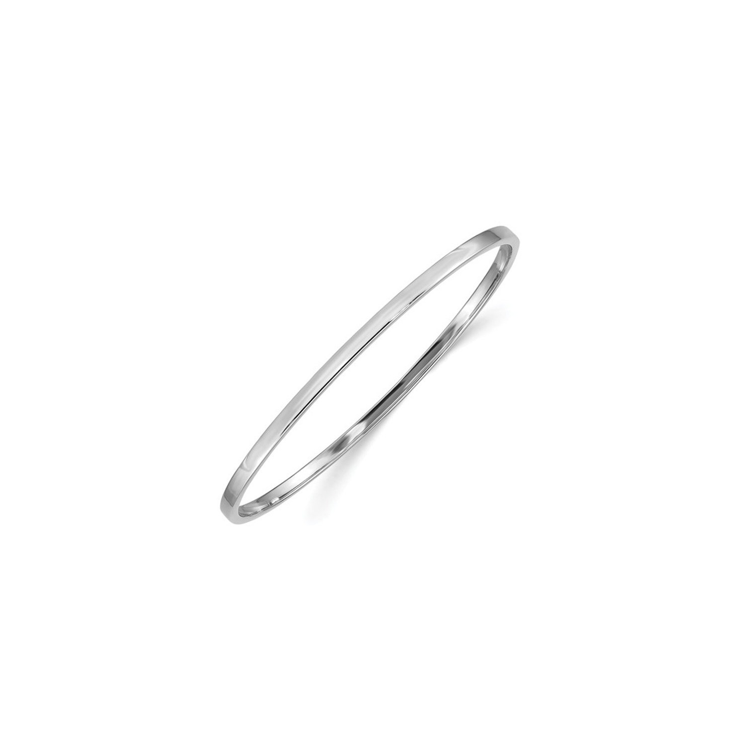 Bracelet rigide poli en or blanc 14 ct