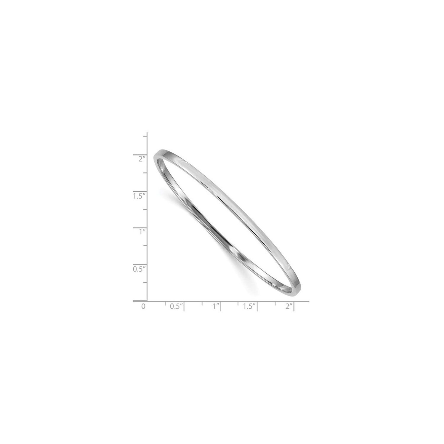 Bracelet rigide poli en or blanc 14 ct