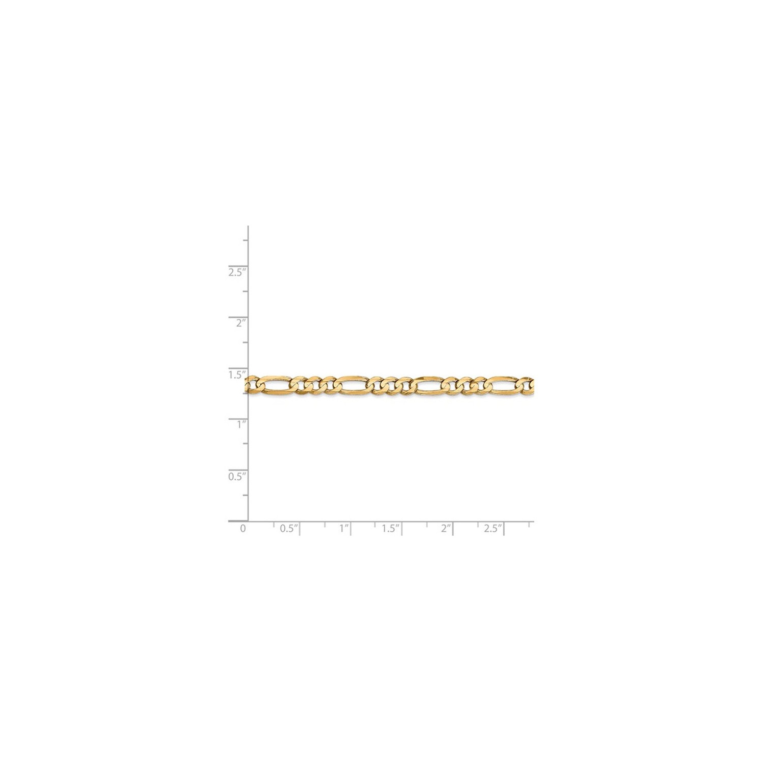 Bracelet à mailles Figaro en or jaune 14K ct de 8 po