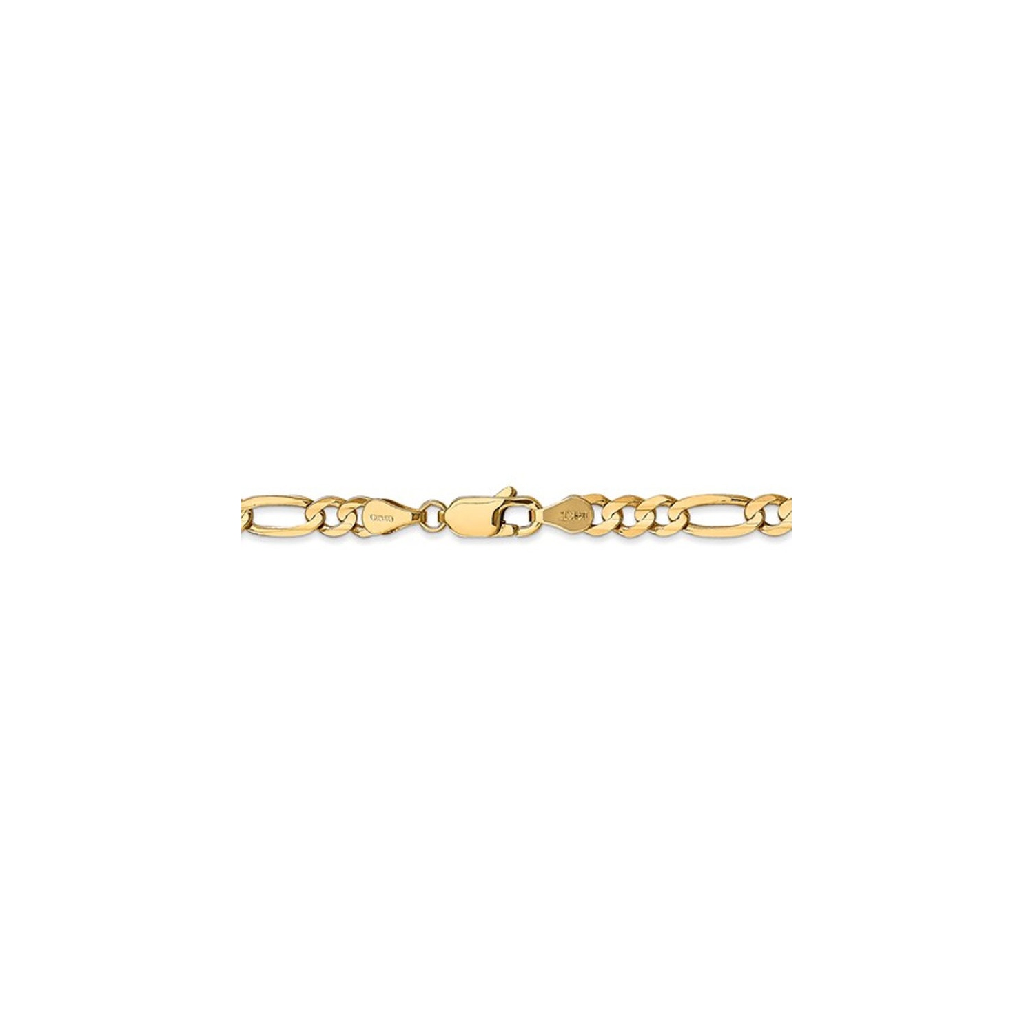 Bracelet à mailles Figaro en or jaune 14K ct de 8 po