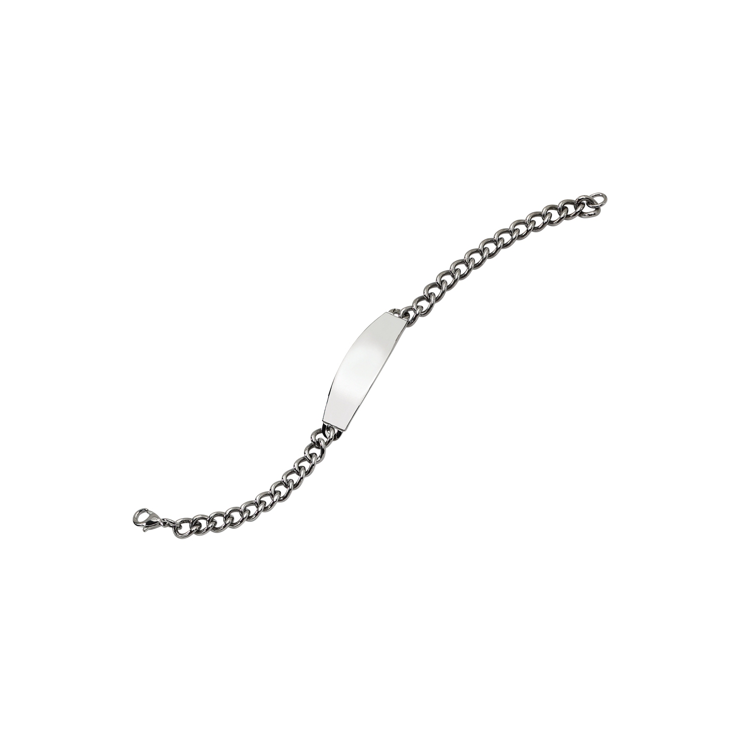 Bracelet d'identité homme en acier inoxydable, 8.75 po