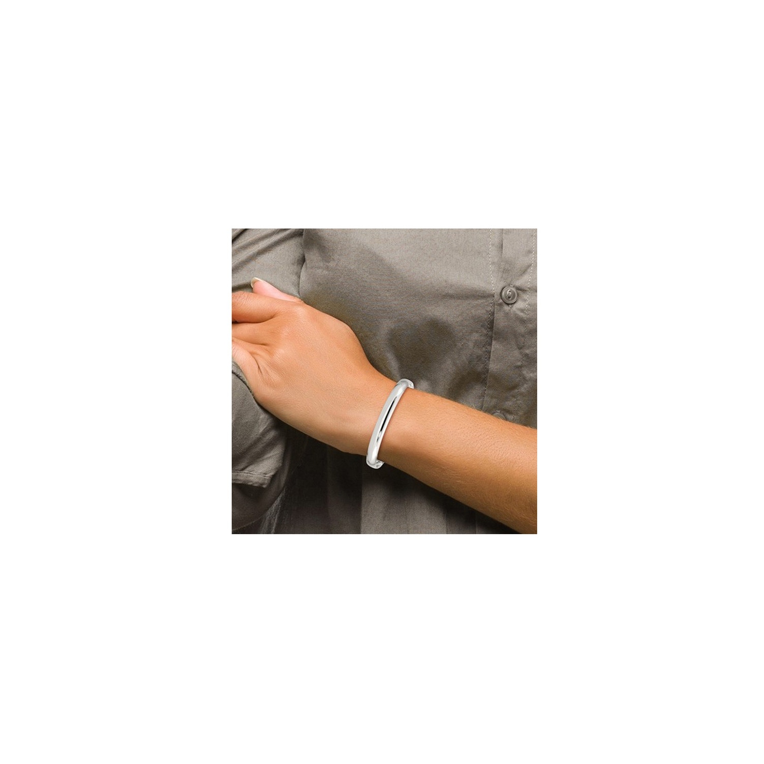 Bracelet jonc poli à enfiler en argent sterling