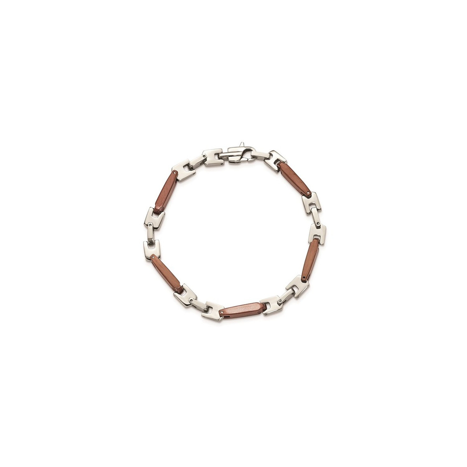 Mens Brown Plated Stainless Steel Bracelet