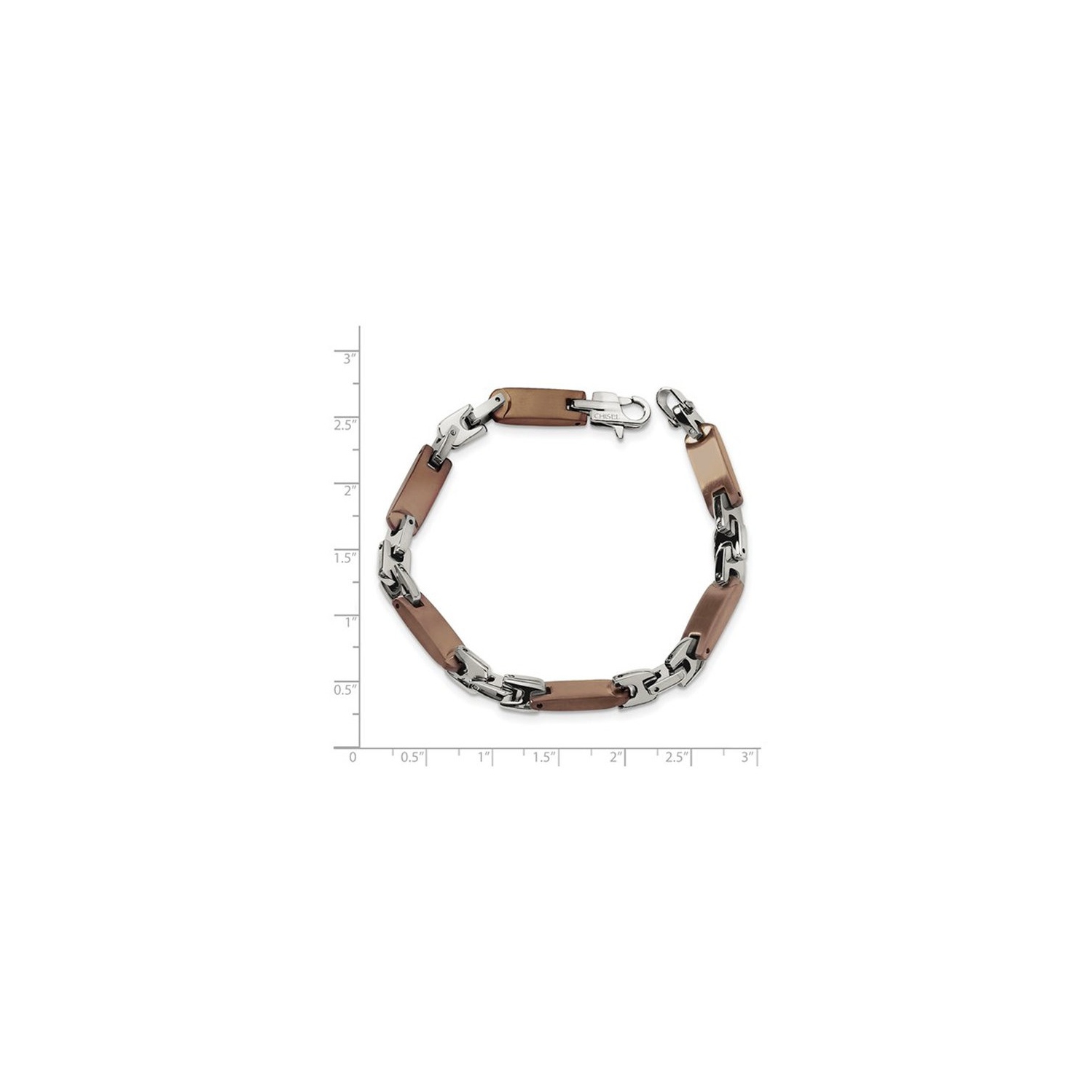 Mens Brown Plated Stainless Steel Bracelet